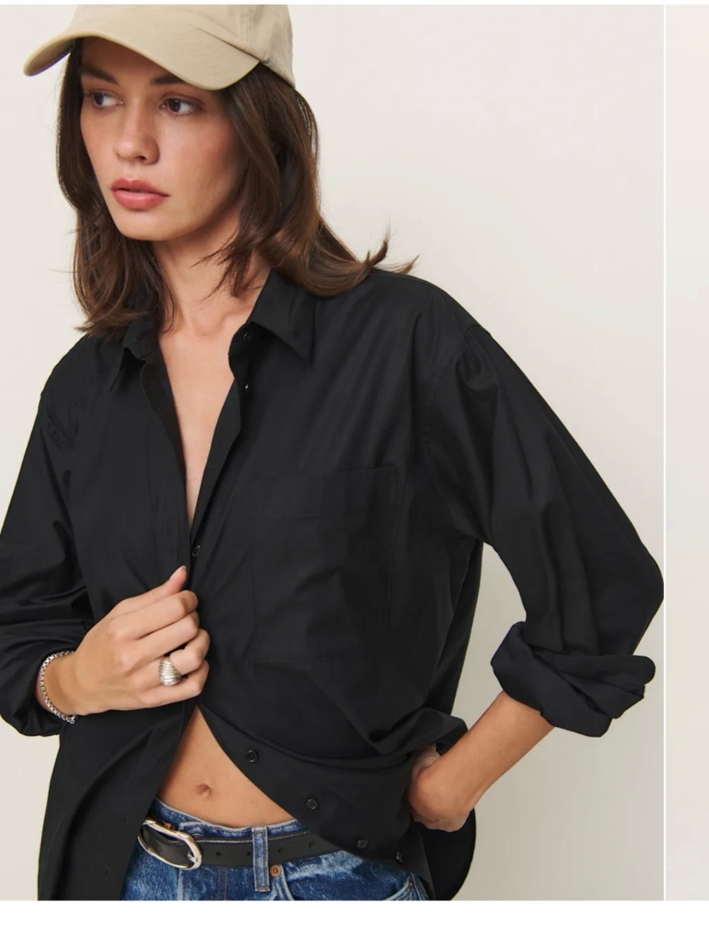 Reformation Eli Oversized Black Button-Down Shirt - Picture 5 of 6